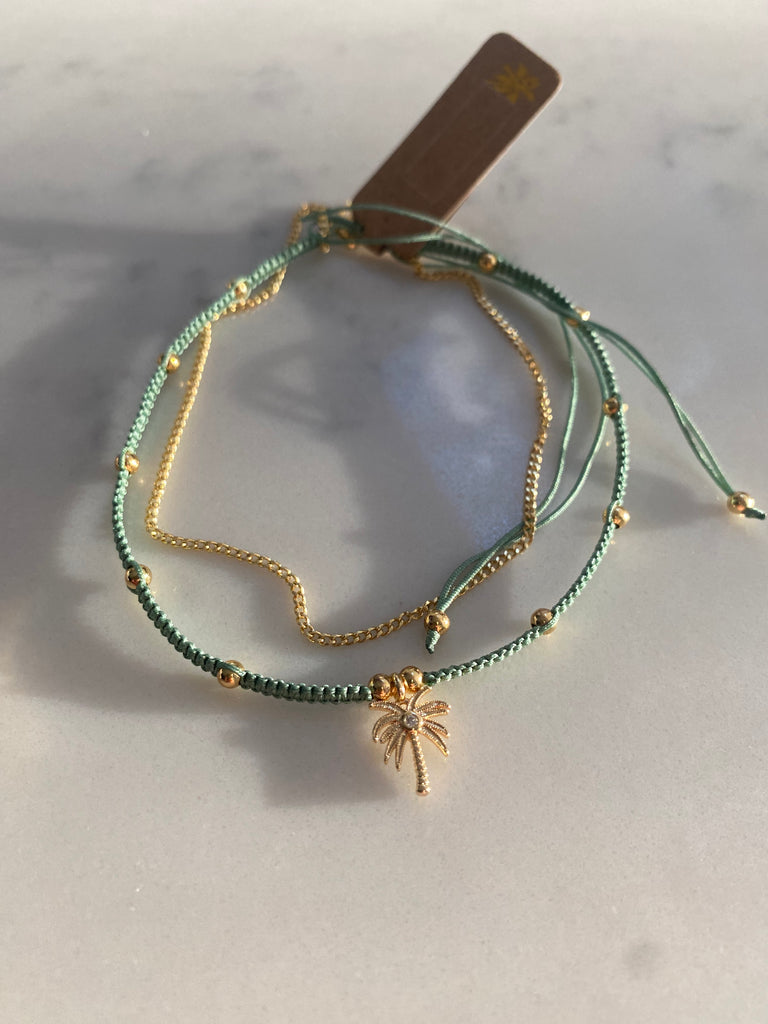 Pura vida palm tree anklet deals